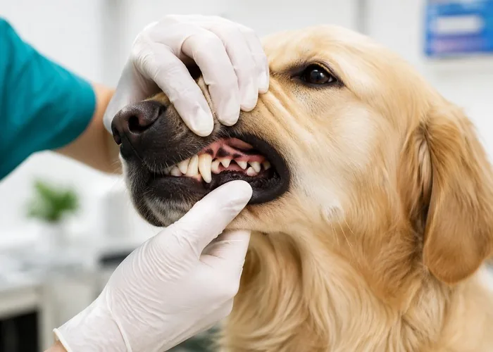 Zahnkontrolle bei einem Hund